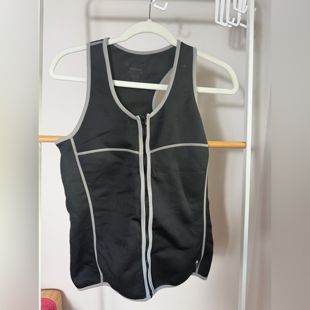 Black Zip-Up Athletic Tank Top